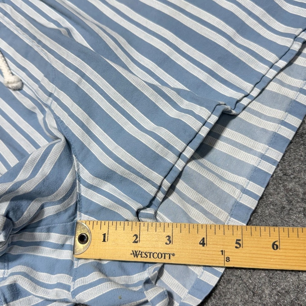 Polo Ralph Lauren Shorts Womens Large Blue White Striped Drawstring Prepster 3" - Picture 8 of 9
